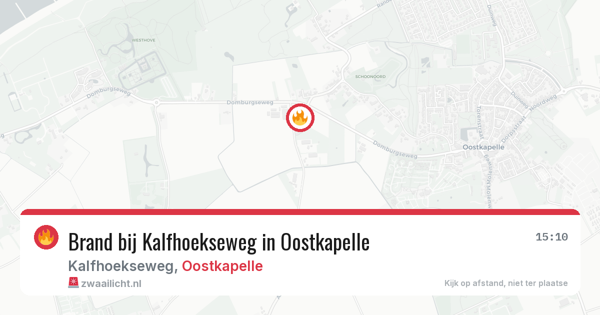Brand bij Kalfhoekseweg in Oostkapelle — 21 jun 2026