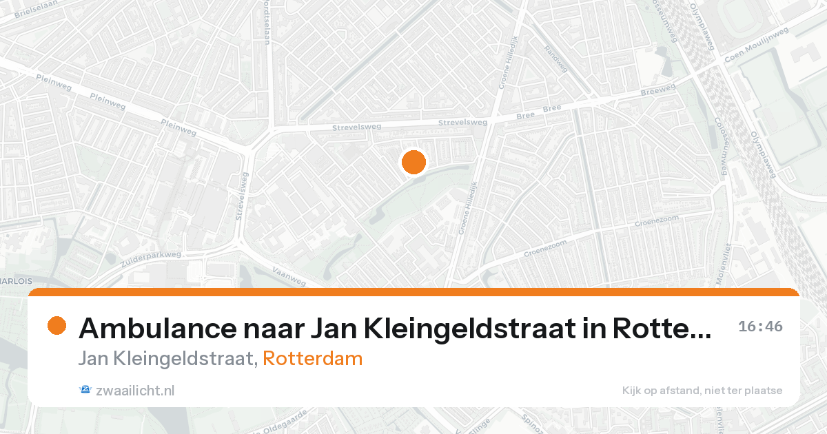Ambulance naar Jan Kleingeldstraat in Rotterdam — 15 aug 2026