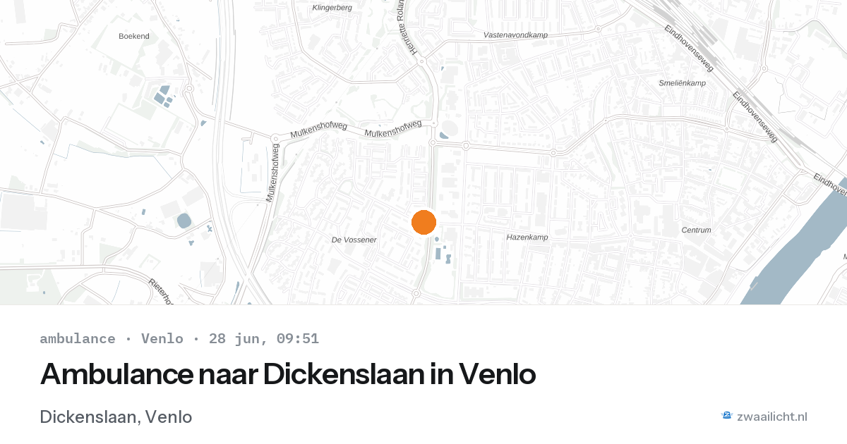 Ambulance naar Dickenslaan in Venlo — 28 jun 2026