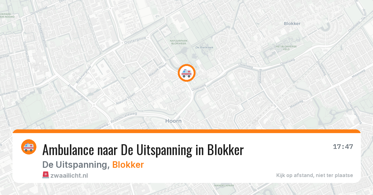 Ambulance naar De Uitspanning in Blokker — 2 jun 2026