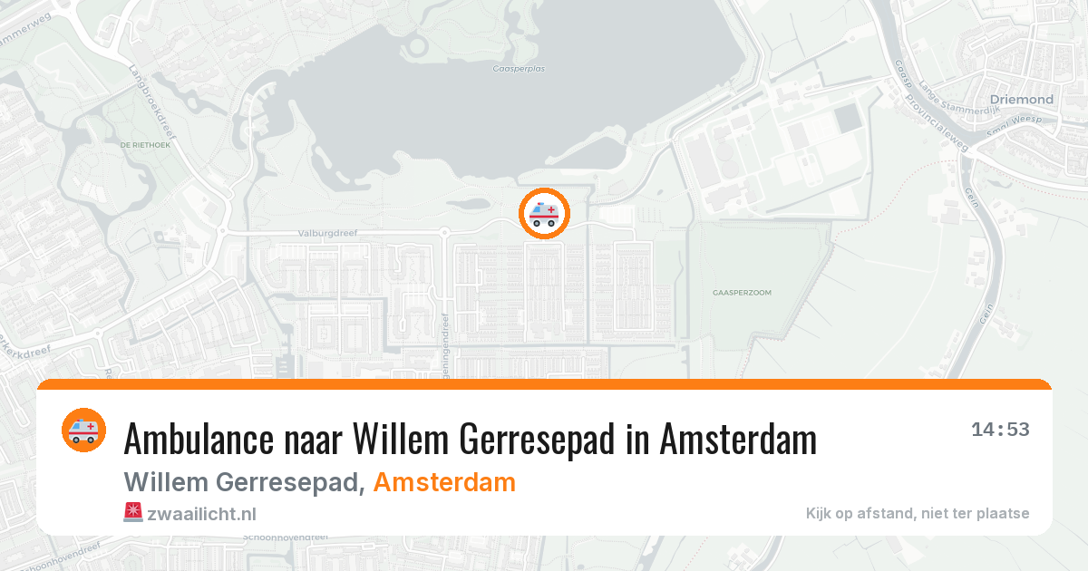 Ambulance naar Willem Gerresepad in Amsterdam — 16 mrt 2026