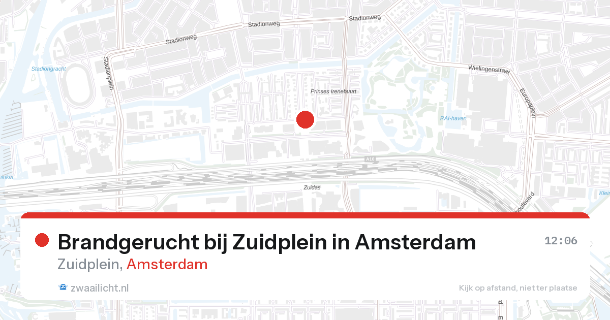 Brandgerucht bij Zuidplein in Amsterdam — 28 aug 2026