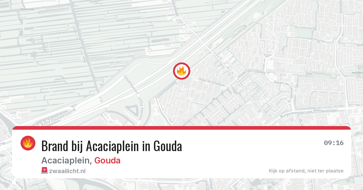 Brand bij Acaciaplein in Gouda — 26 jun 2026