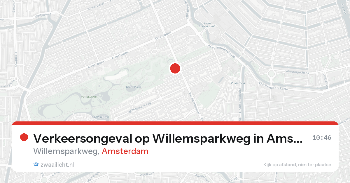 Verkeersongeval op Willemsparkweg in Amsterdam — 20 mrt 2026
