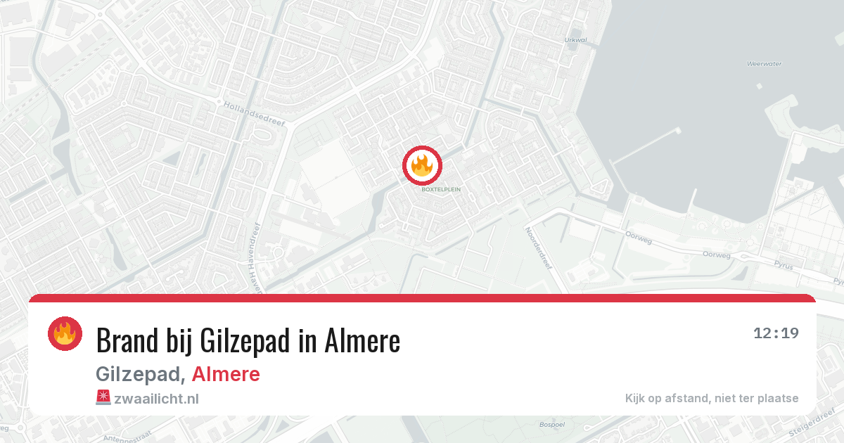 Brand bij Gilzepad in Almere — 21 jan 2026