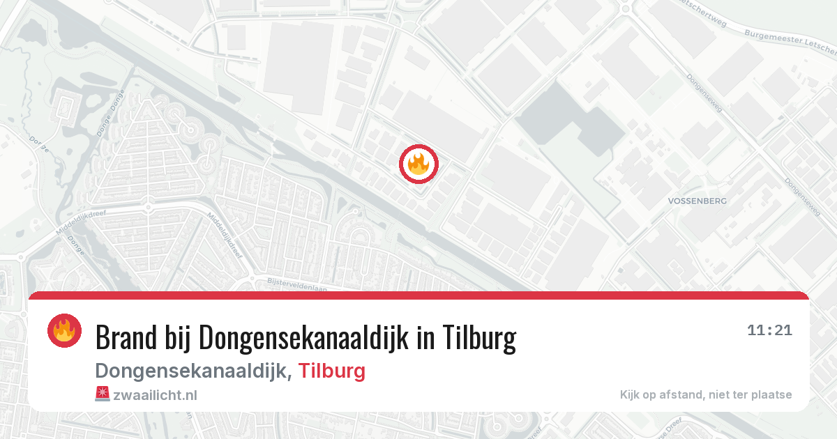 Brand bij Dongensekanaaldijk in Tilburg — 14 aug 2026