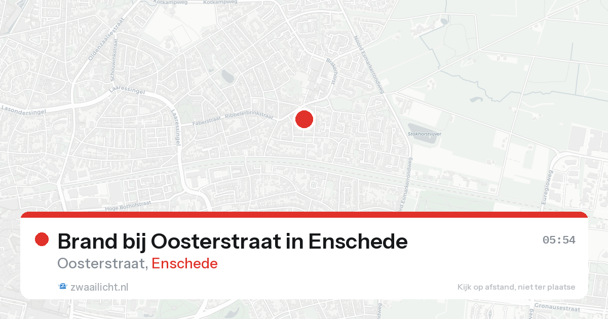 Brand bij Oosterstraat in Enschede — 24 aug 2026