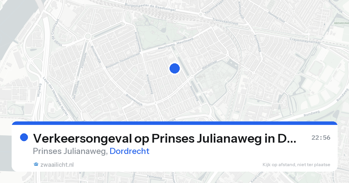 Verkeersongeval op Prinses Julianaweg in Dordrecht — 24 aug 2026