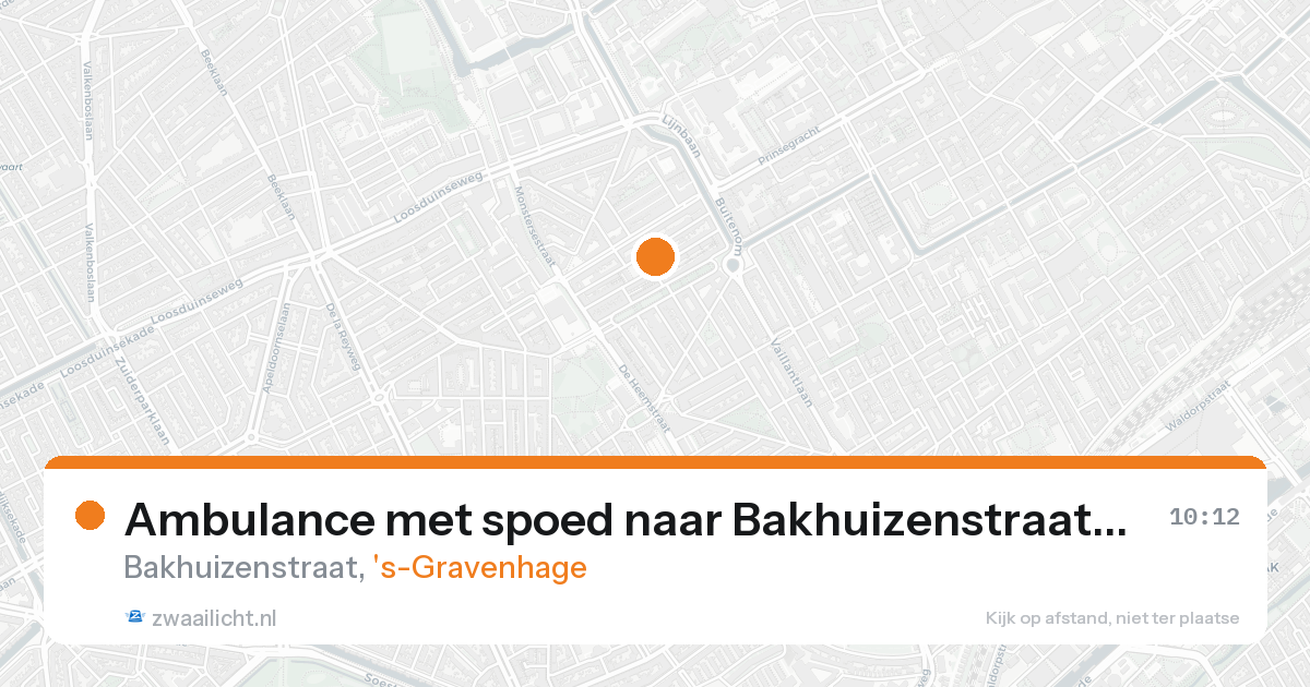 Ambulance met spoed naar Bakhuizenstraat in 's-Gravenhage — 19 aug 2026