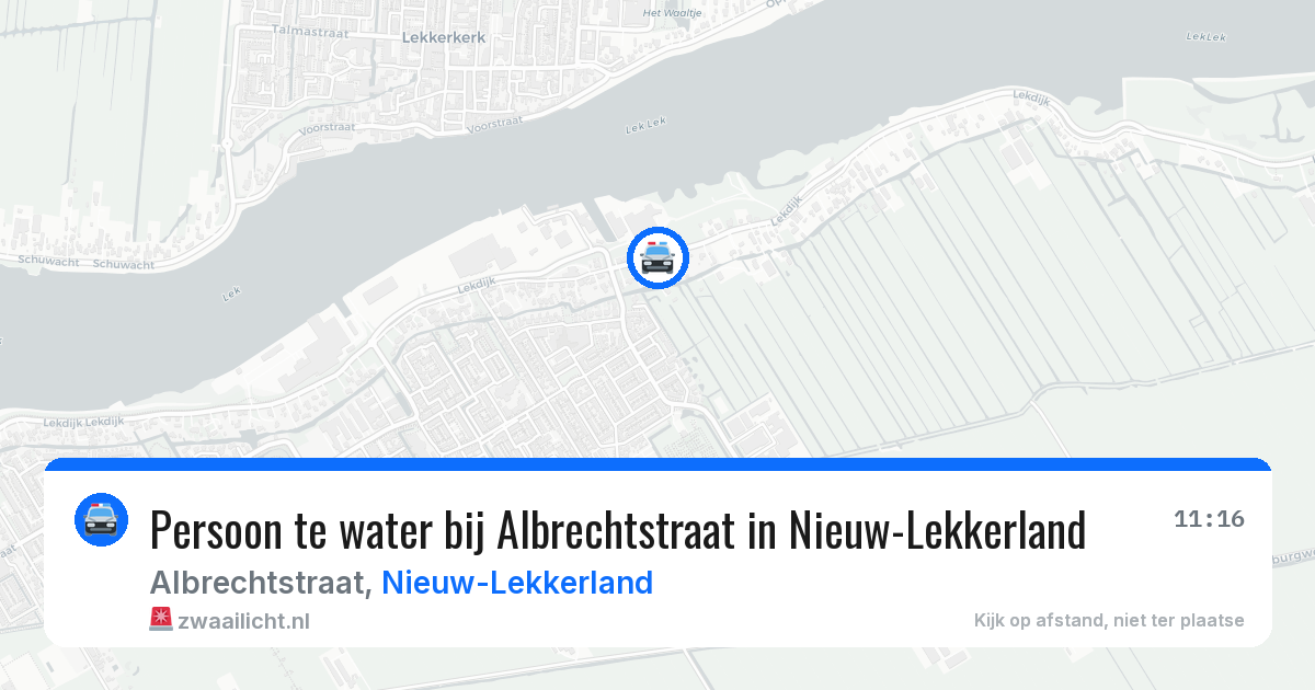 Persoon te water bij Albrechtstraat in Nieuw-Lekkerland — 30 jun 2026