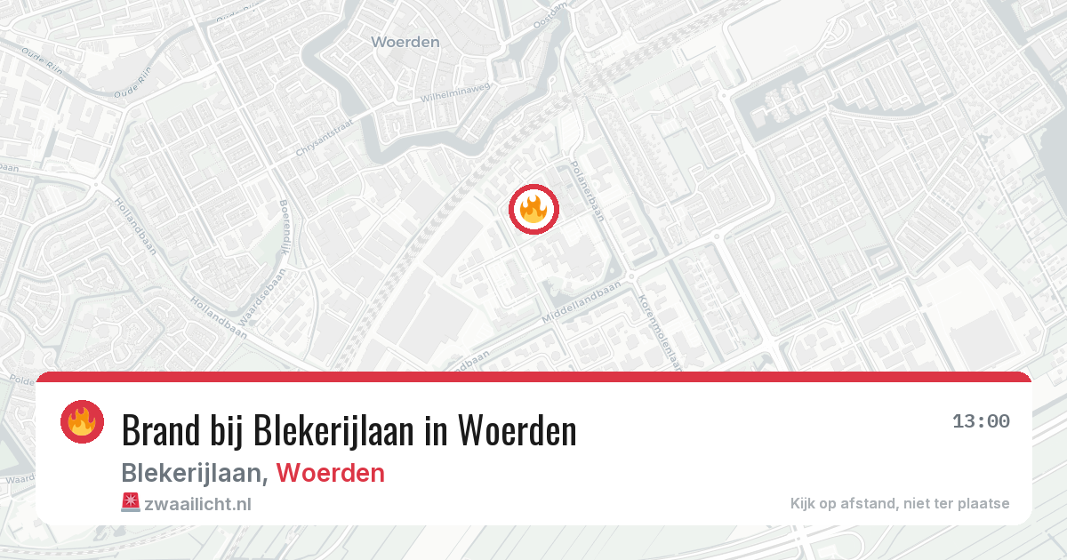 Brand bij Blekerijlaan in Woerden — 16 jun 2026