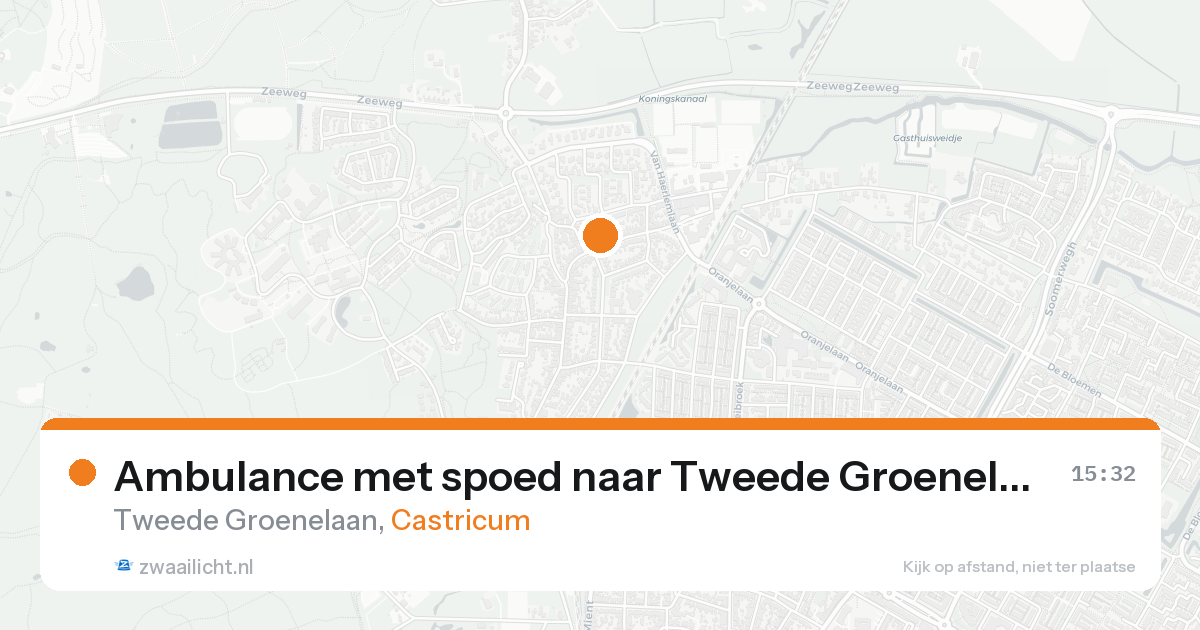 Ambulance met spoed naar Tweede Groenelaan in Castricum — 15 aug 2026
