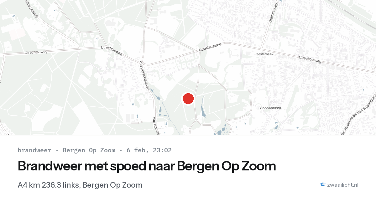 Brandweer met spoed naar Bergen Op Zoom — 6 feb 2026 | 🚨 Zwaailicht.nl