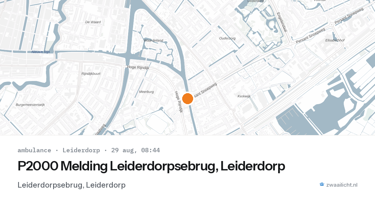 P2000 Melding Leiderdorpsebrug, Leiderdorp — 29 aug 2026