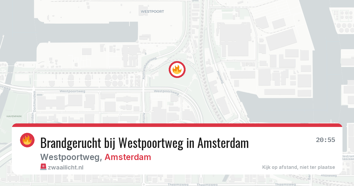 Brandgerucht bij Westpoortweg in Amsterdam — 22 mei 2026
