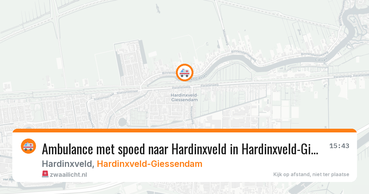 Ambulance met spoed naar Hardinxveld in Hardinxveld-Giessendam — 5 jul 2026