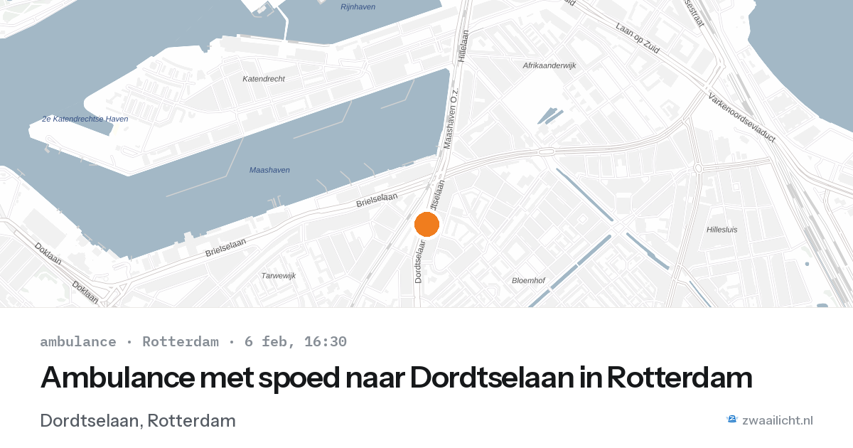 Ambulance met spoed naar Dordtselaan in Rotterdam — 6 feb 2026