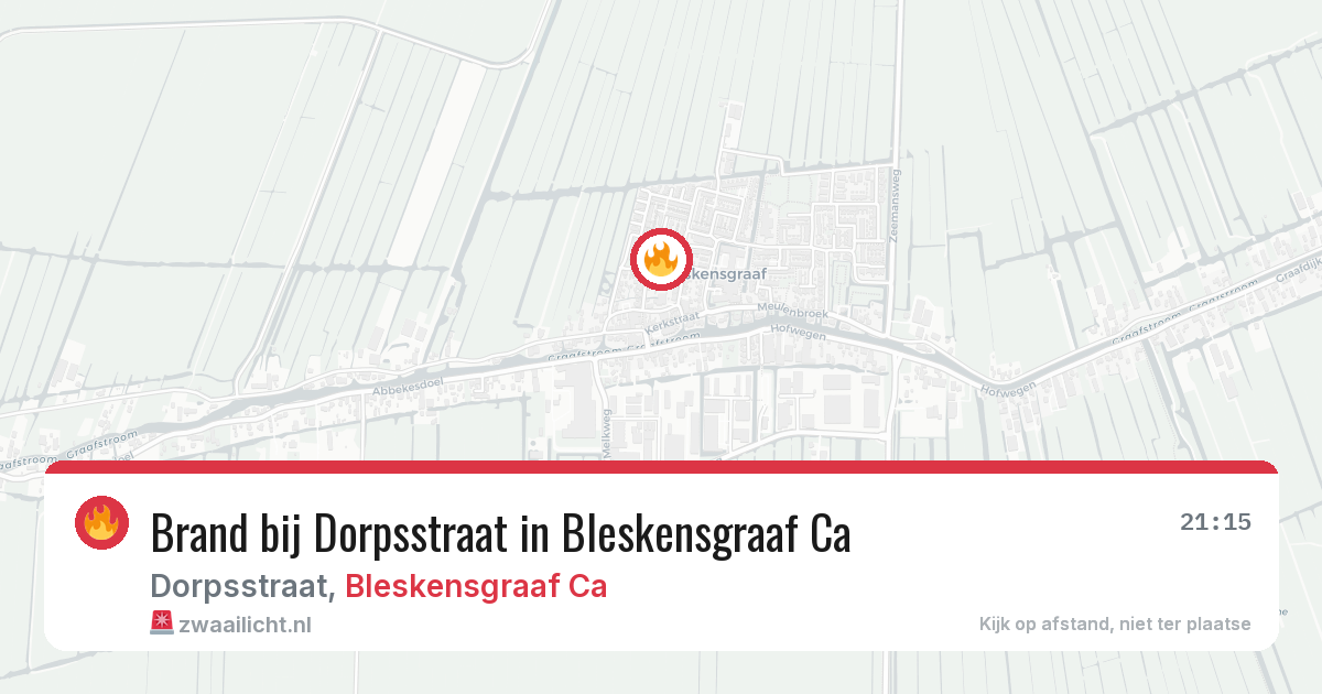 Brand bij Dorpsstraat in Bleskensgraaf Ca — 29 mrt 2026