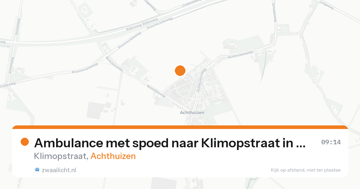 Ambulance met spoed naar Klimopstraat in Achthuizen — 15 aug 2026