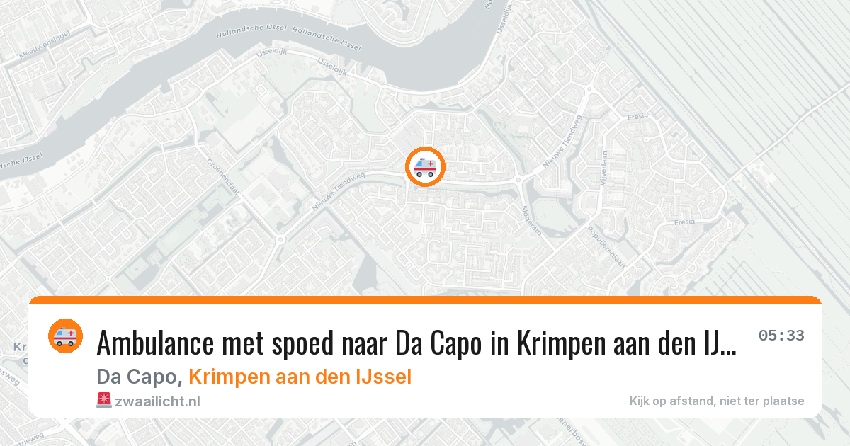 Ambulance met spoed naar Da Capo in Krimpen aan den IJssel — 7 mrt 2026