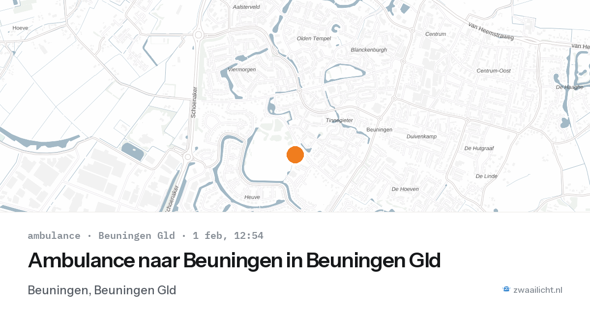 Ambulance naar Beuningen in Beuningen Gld — 1 feb 2026