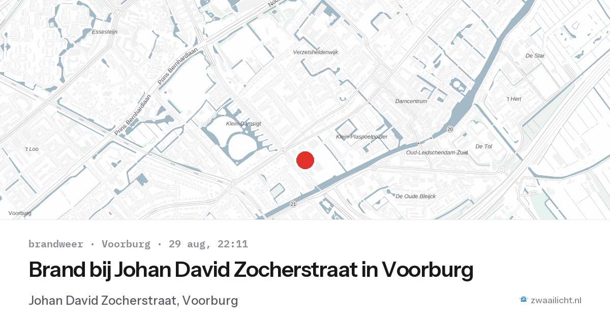 Brand bij Johan David Zocherstraat in Voorburg — 29 aug 2026