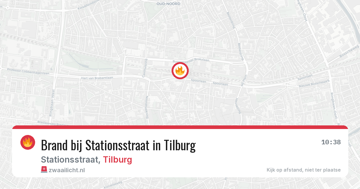 Brand bij Stationsstraat in Tilburg — 14 aug 2026