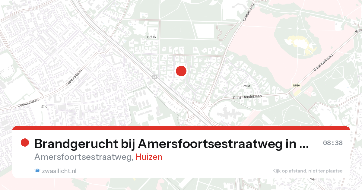 Brandgerucht bij Amersfoortsestraatweg in Huizen — 11 mrt 2026