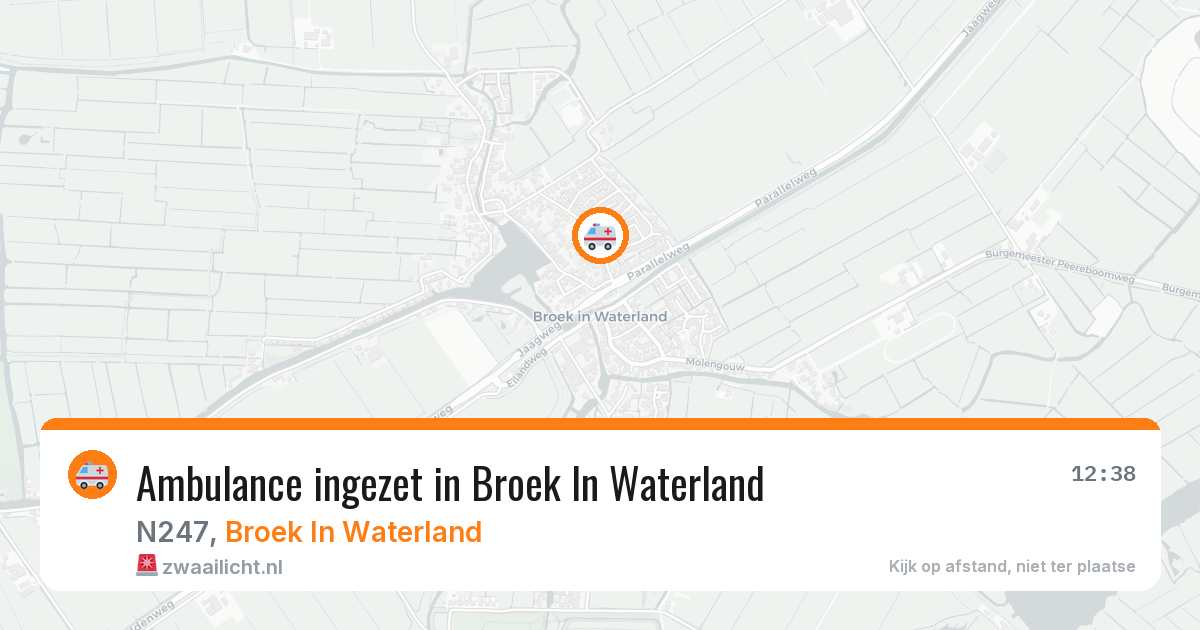 Ambulance ingezet in Broek In Waterland — 14 jun 2026 | 🚨 Zwaailicht.nl