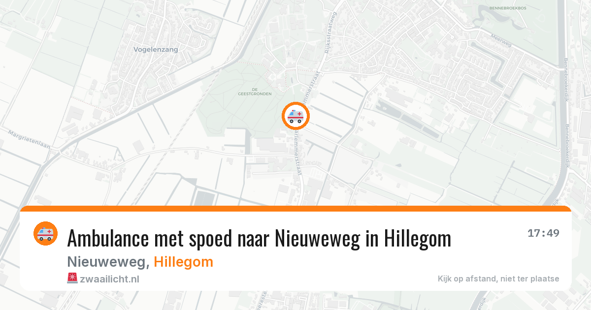 Ambulance met spoed naar Nieuweweg in Hillegom — 8 aug 2026