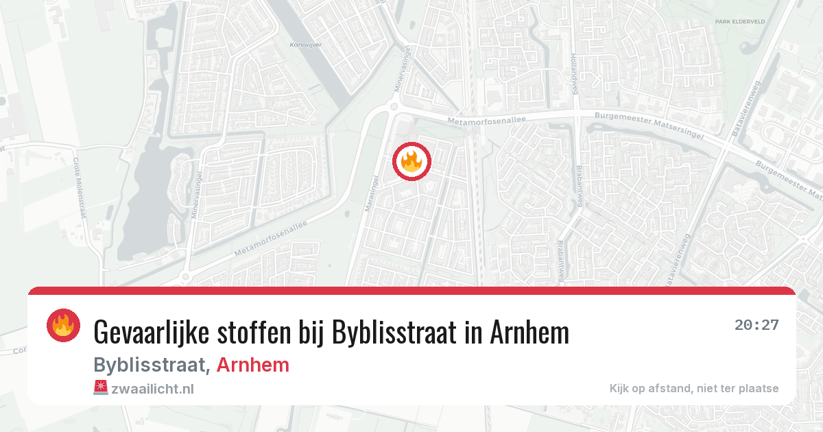 Gevaarlijke stoffen bij Byblisstraat in Arnhem — 23 mrt 2026