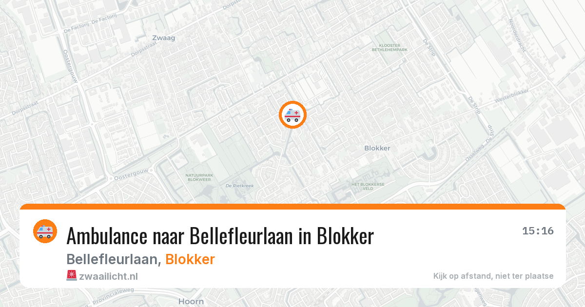 Ambulance naar Bellefleurlaan in Blokker — 19 mei 2026