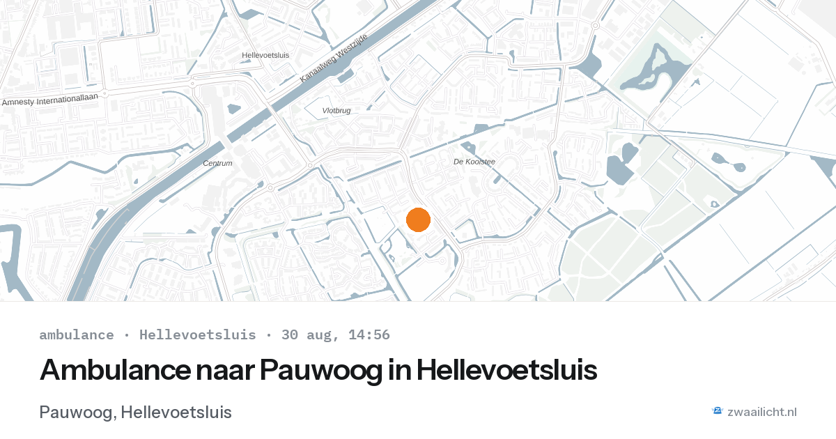 Ambulance naar Pauwoog in Hellevoetsluis — 30 aug 2026