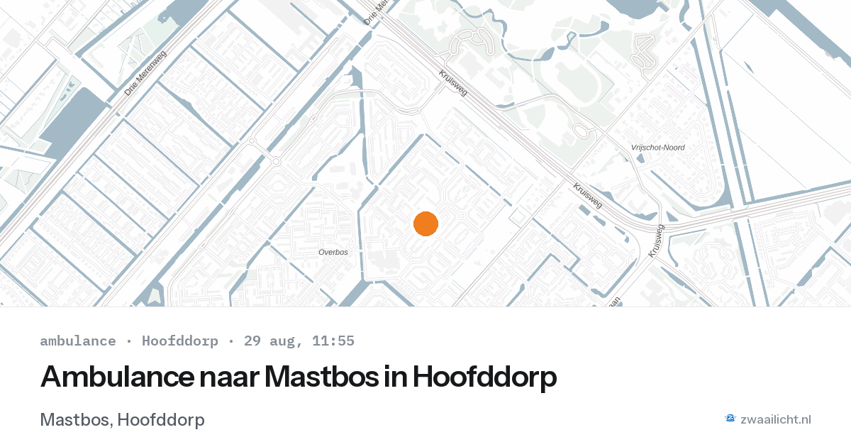Ambulance naar Mastbos in Hoofddorp — 29 aug 2026