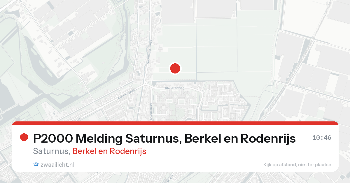 P2000 Melding Saturnus, Berkel en Rodenrijs — 25 aug 2026