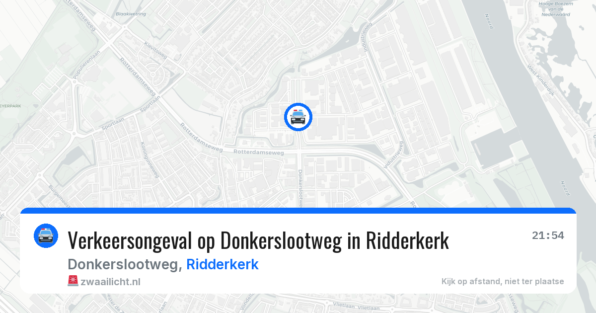 Verkeersongeval op Donkerslootweg in Ridderkerk — 8 jul 2026