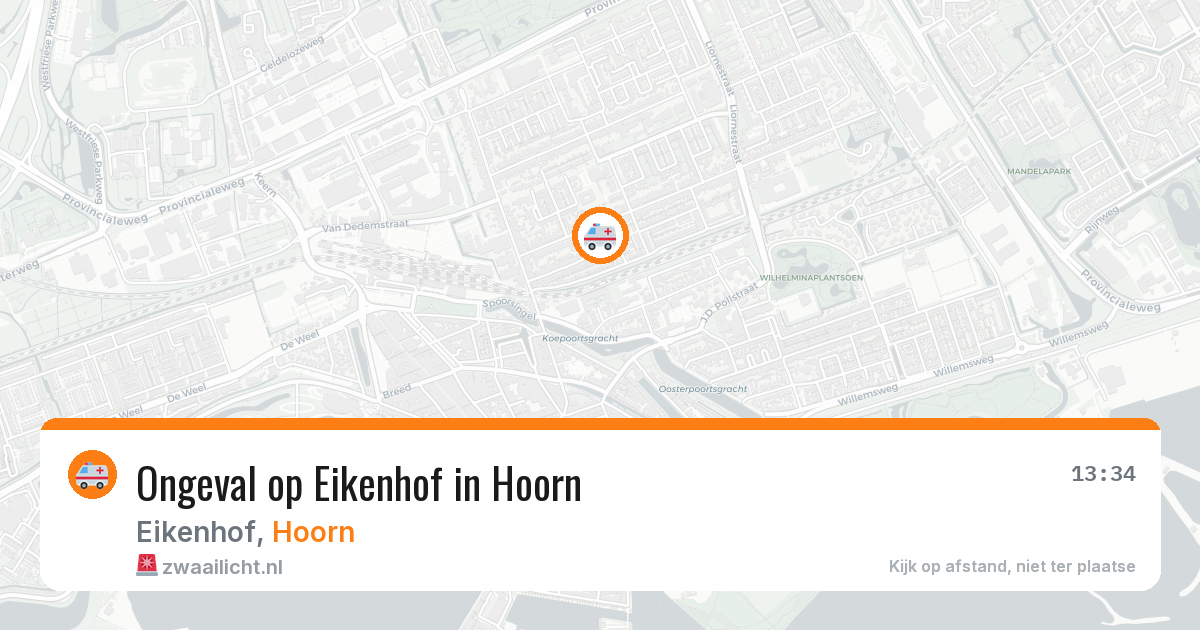 Ongeval op Eikenhof in Hoorn — 29 jul 2026