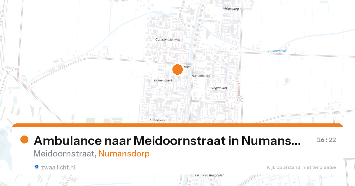 Ambulance naar Meidoornstraat in Numansdorp — 27 aug 2026
