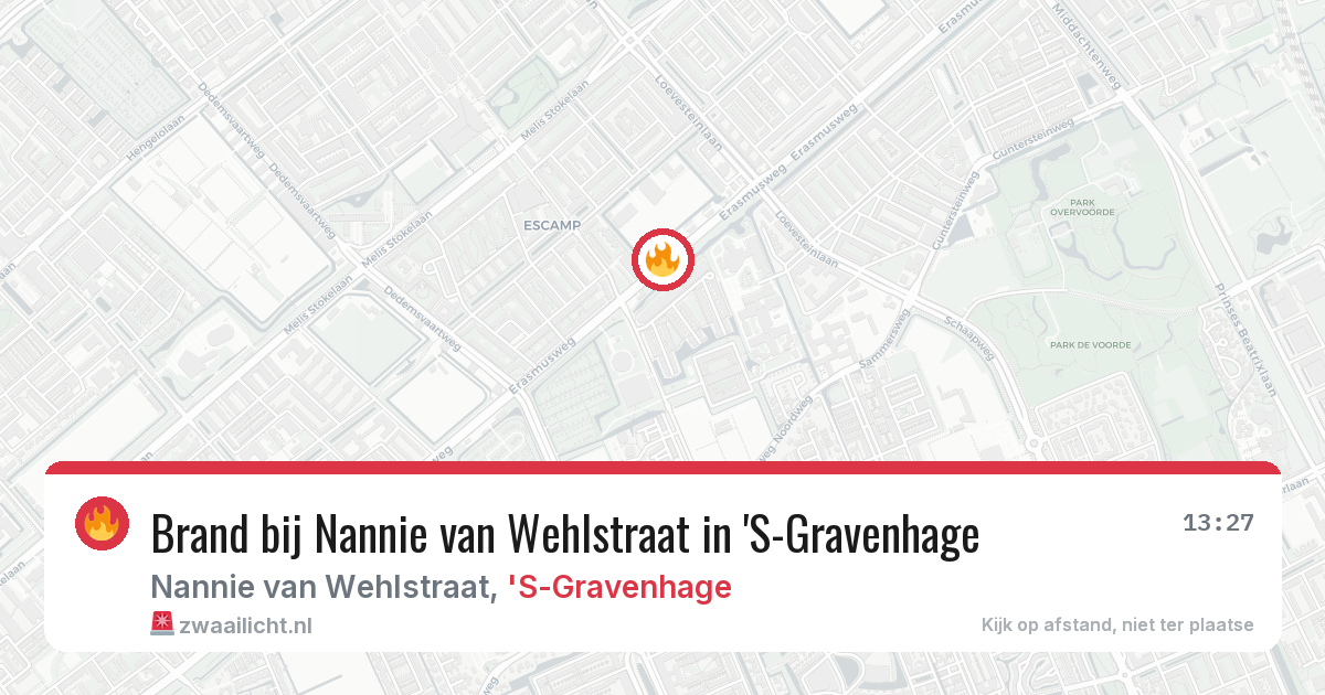 Brand bij Nannie van Wehlstraat in 'S-Gravenhage — 9 aug 2026