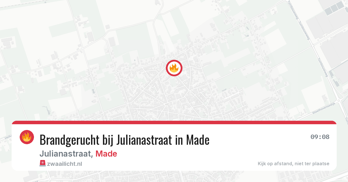 Brandgerucht bij Julianastraat in Made — 30 jun 2026