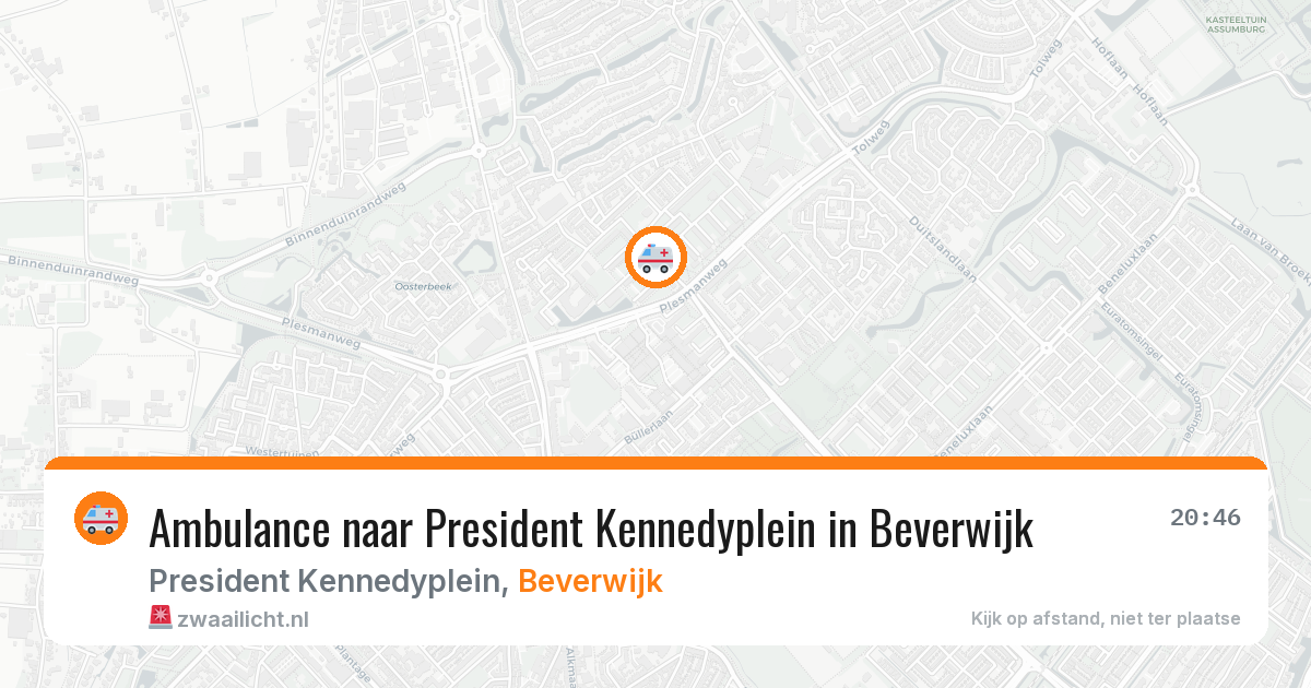 Ambulance naar President Kennedyplein in Beverwijk — 16 mrt 2026
