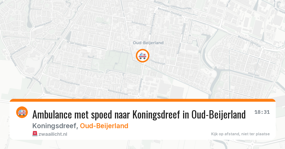 Ambulance met spoed naar Koningsdreef in Oud-Beijerland — 20 apr 2026