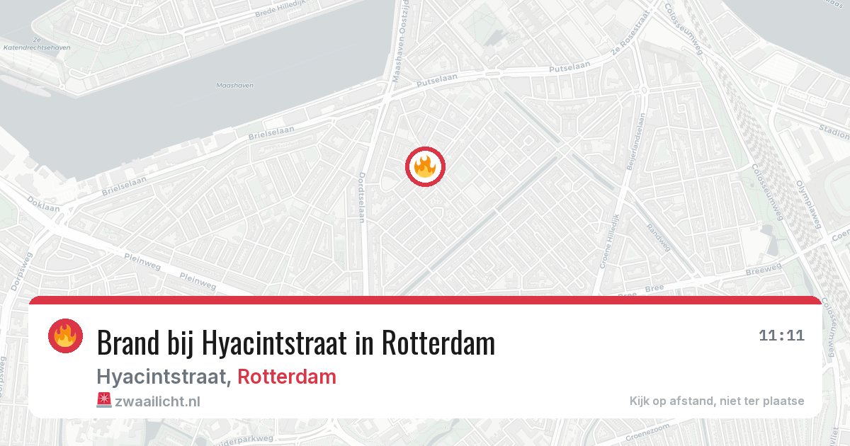 Brand bij Hyacintstraat in Rotterdam — 12 aug 2026