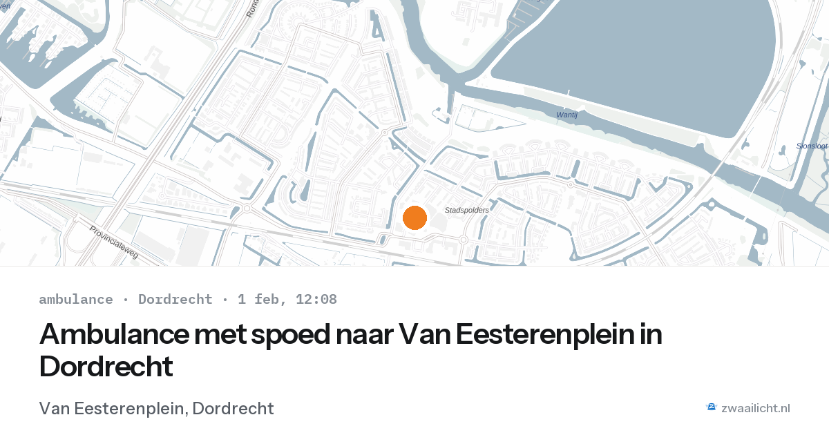 Ambulance met spoed naar Van Eesterenplein in Dordrecht — 1 feb 2026