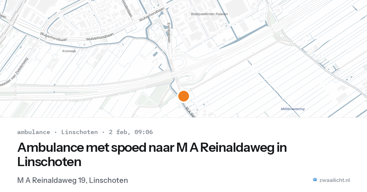 Ambulance met spoed naar M A Reinaldaweg in Linschoten — 2 feb 2026