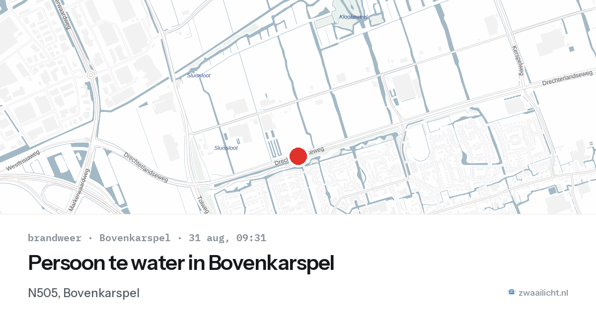 Persoon te water in Bovenkarspel — 31 aug 2026