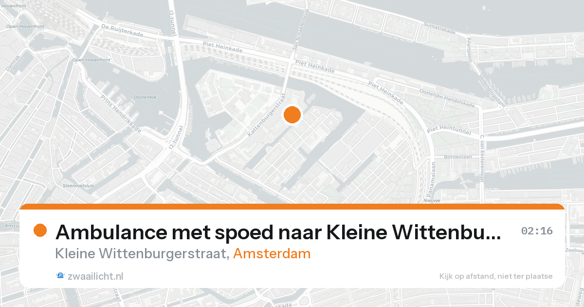 Ambulance met spoed naar Kleine Wittenburgerstraat in Amsterdam — 21 aug 2026