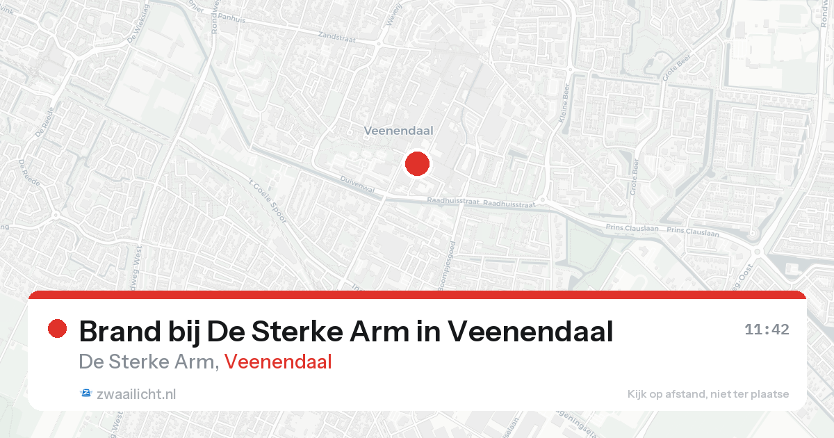 Brand bij De Sterke Arm in Veenendaal — 16 aug 2026