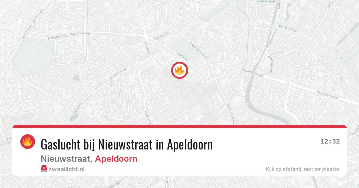 Gaslucht bij Nieuwstraat in Apeldoorn — 8 feb 2026