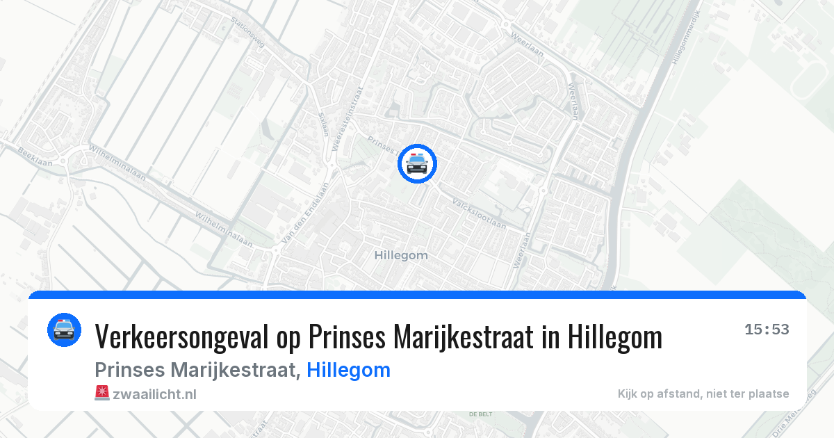 Verkeersongeval op Prinses Marijkestraat in Hillegom — 24 jun 2026